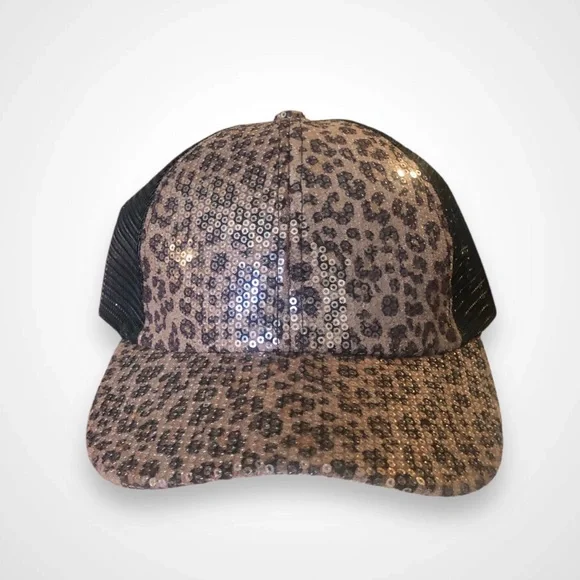 C.C | Accessories | Sequin Leopard Print Trucker Baseball  display picture 2